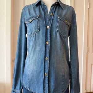 Juicy Couture Blue Denim Button-Up Shirt